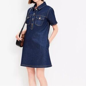 LOFT Denim Short Sleeve Dress NWT